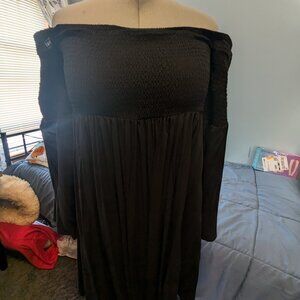 Torrid Black Off-Shoulder Smocked Dress